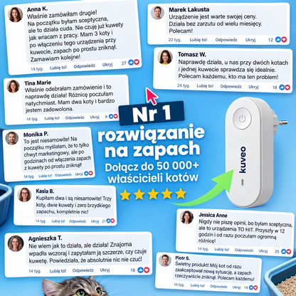 Kuveo Pro — Jonizator eliminujący zapach z kuwety